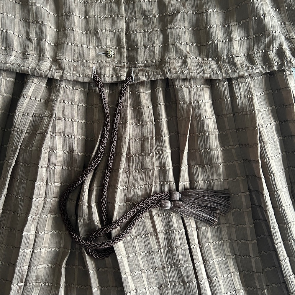 Vintage Plaid Golden Double Layer MIDI Dress - Picture 6 of 10